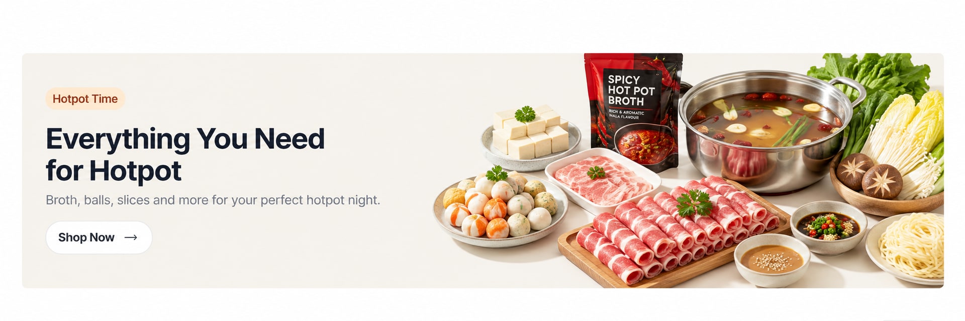 Hotpot ingredients themed illustration