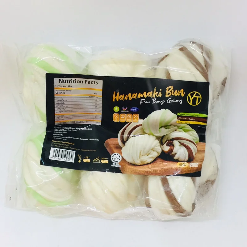 YT Pandan, Corn & Chocolate Hanamaki Bun 6pcs