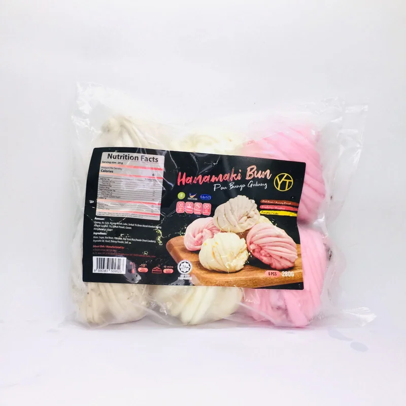 YT Red Bean, Cranberry & Pumpkin Hanamaki Bun 280g 6pcs