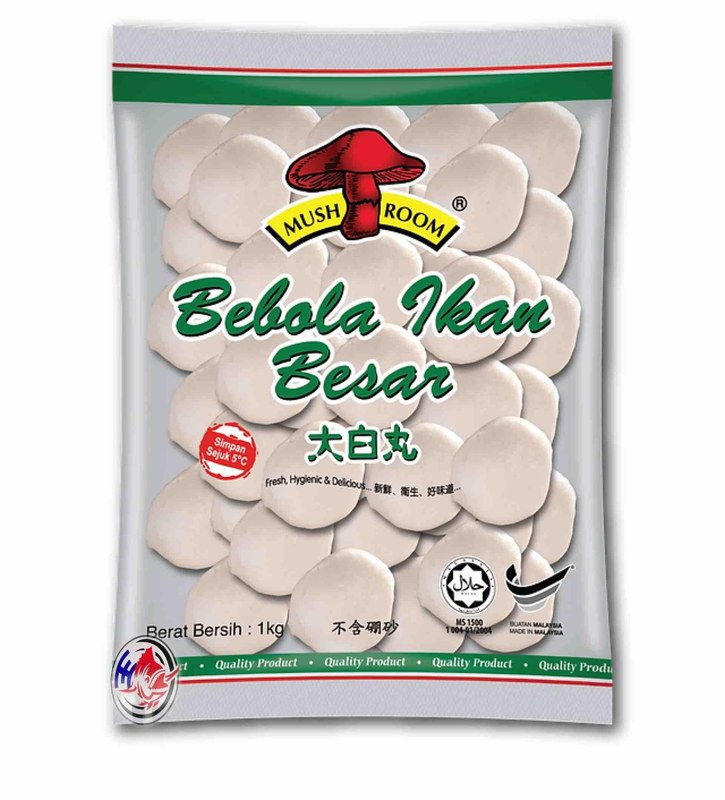 MUSHROOM QL LARGE WHITE FISHBALL( B.FISH BALL BESAR) (P)-1KG-BB1000^