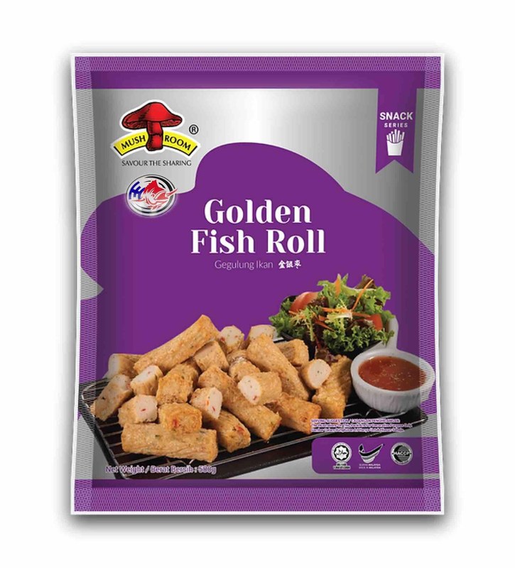 MUSHROOM QL GOLDEN FISH ROLL-500G金银枣###