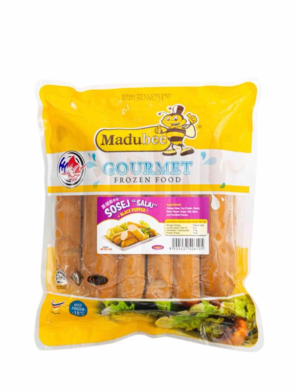 PFT PFT SOSEJ " SALAI" (AYAM) SMOKED SAUSAGE BLACKPEPPER 12rolls