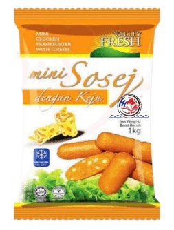 VALLEY FRESH Mini Chicken Frankfurter With Cheese 1kg