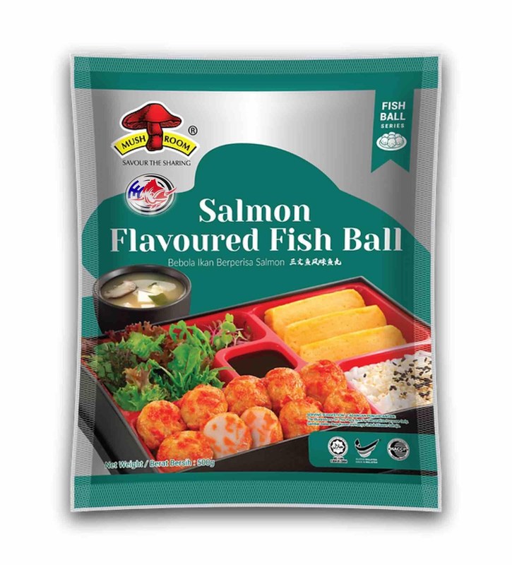 MUSHROOM QL FLAVOURED SALMON BALL ( 500G ) 三文鱼丸###