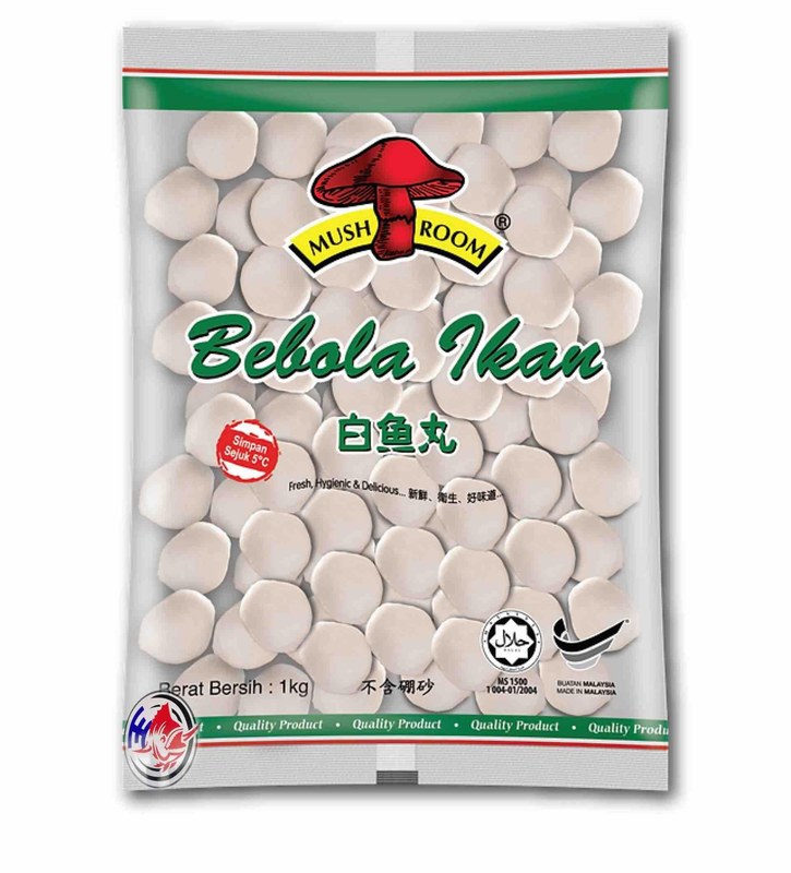 MUSHROOM QL SMALL WHITE FISHBALL( FISH BALL PUTIH KECIL)小白 ( 1KG )BK1000^