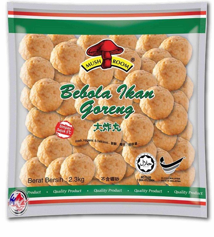 MUSHROOM QL LARGE FRIED FISHBALL 2.3KG- 100S-BBG2500^