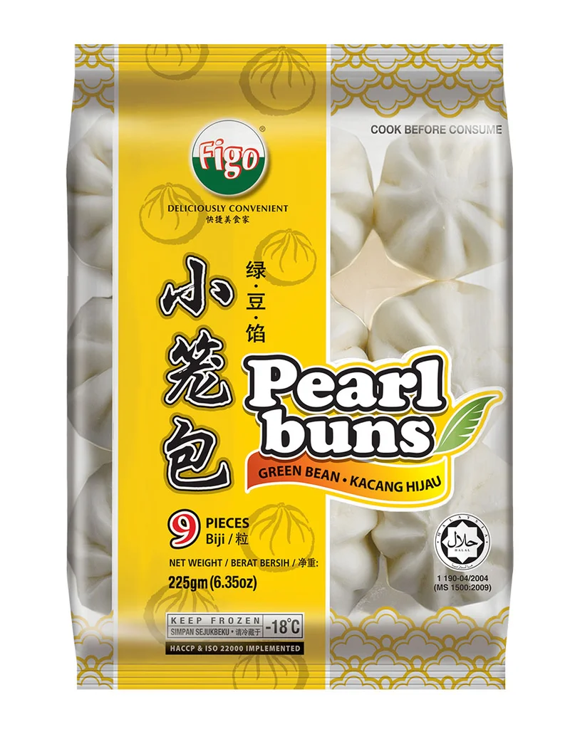 Figo Pearl Buns Green Bean（绿豆珍珠包） 225g