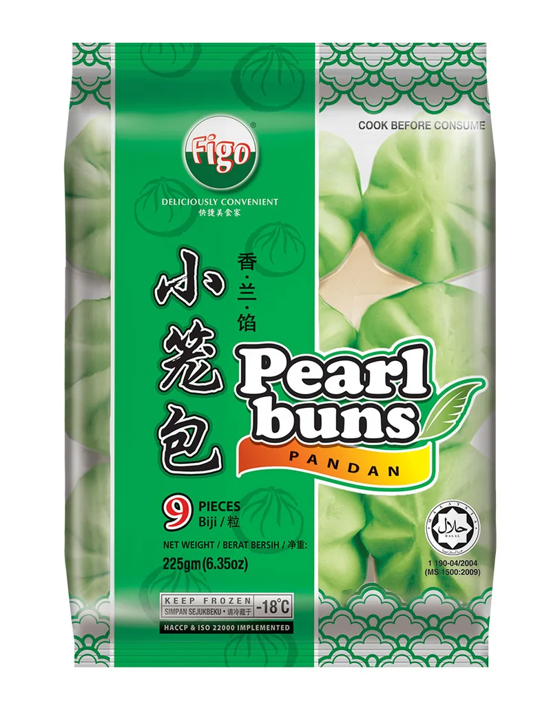 Figo Pearl Buns Pandan（班兰珍珠包） 225g