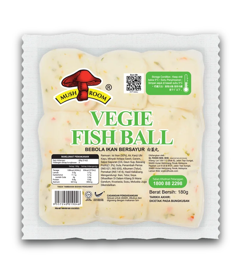 MUSHROOM MT WHITE VEGIE FISH BALL白菜丸(180G)WVB180