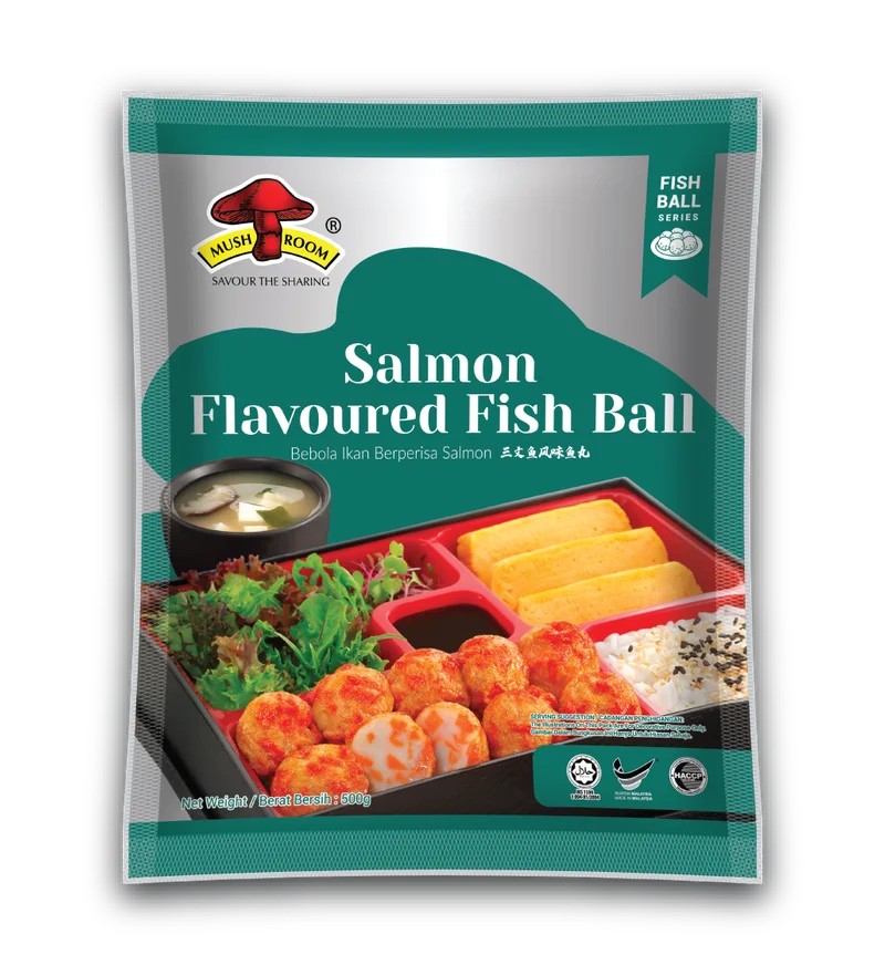 MUSHROOM QL FLAVOURED SALMON BALL ( 500G ) 三文鱼丸